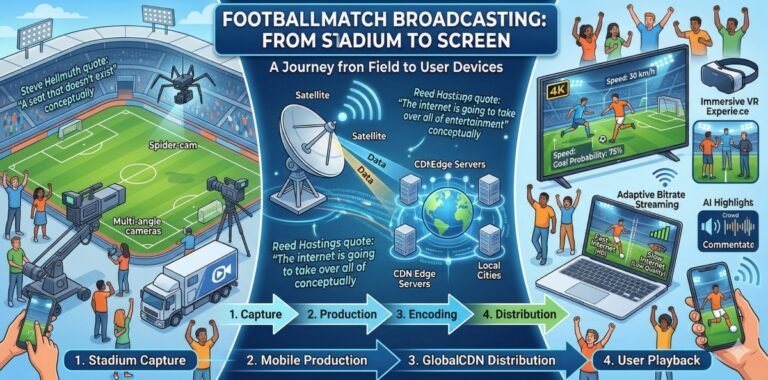 축구 경기 중계 경기장에서 화면까지