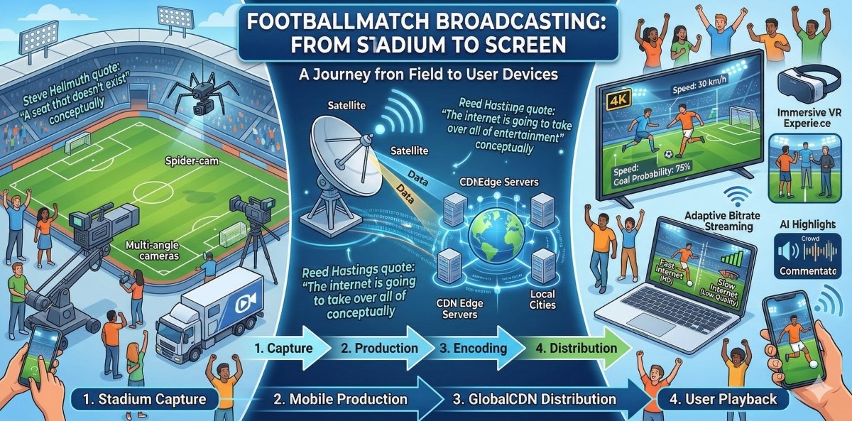 축구 경기 중계 경기장에서 화면까지